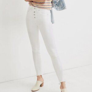 Petite 10" High-Rise Skinny Jeans in Pure White: Step-Hem Edition